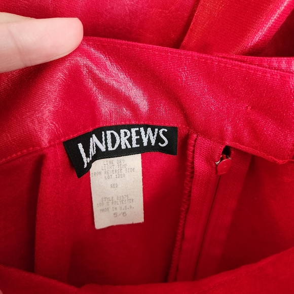 J. Andrews vintage red 2 piece set women's 5/6 blazer and skirt - Picture 10 of 10